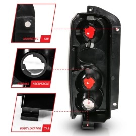 Anzo 211103 - Tail Lights (Black Housing, Clear / Red Lens)