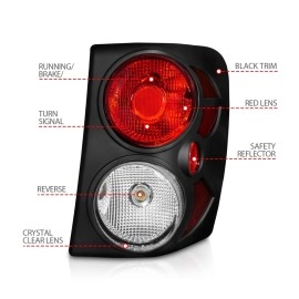 Anzo 211105 - Tail Lights (Black Housing, Clear / Red Lens)
