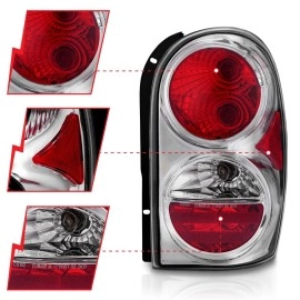 Anzo 211106 - Tail Lights (Chrome Housing, Clear / Red Lens)
