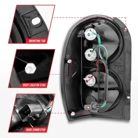 Anzo 211106 - Tail Lights (Chrome Housing, Clear / Red Lens)