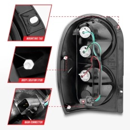 Anzo 211108 - Tail Lights (Black Housing, Clear / Red Lens)