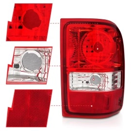 Anzo 211182 - OE Style Tail Lights (Chrome Housing, Clear / Red Lens)