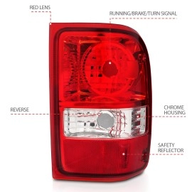 Anzo 211182 - OE Style Tail Lights (Chrome Housing, Clear / Red Lens)