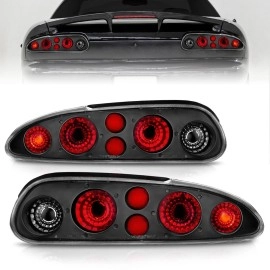 Anzo 221013 - Tail Lights (Black Housing, Clear / Red Lens)
