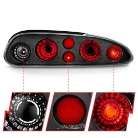Anzo 221013 - Tail Lights (Black Housing, Clear / Red Lens)