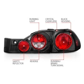 Anzo 221041 - G2 Tail Lights (Black Housing, Clear / Red Lens)