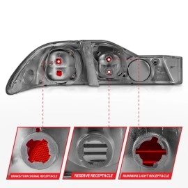 Anzo 221041 - G2 Tail Lights (Black Housing, Clear / Red Lens)