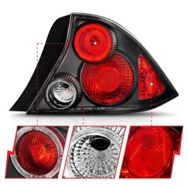 Anzo 221046 - Tail Lights w/ Halo (Black Housing, Clear / Red Lens)