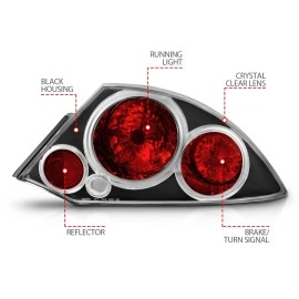 Anzo 221081 - Tail Lights (Black Housing, Clear / Red Lens)