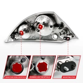 Anzo 221081 - Tail Lights (Black Housing, Clear / Red Lens)