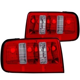 Anzo 221166 - Tail Lights (Chrome Housing, Clear / Red Lens)