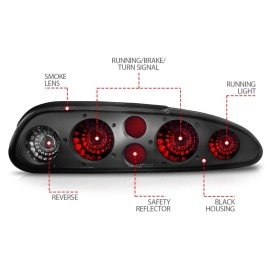 Anzo 221175 - Tail Lights (Chrome Housing, Red / Smoke Lens)