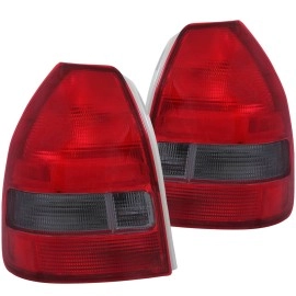 Anzo 221193 - Tail Lights (Chrome Housing, Red / Smoke Lens)