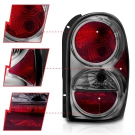 Anzo 221195 - Tail Lights (Chrome Housing, Red / Smoke Lens)
