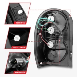 Anzo 221195 - Tail Lights (Chrome Housing, Red / Smoke Lens)