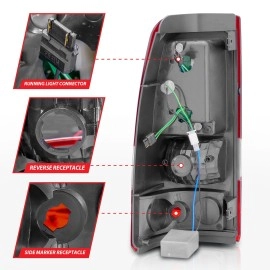 Anzo 311007 - LED Tail Lights (Chrome Housing, Clear / Red Lens)