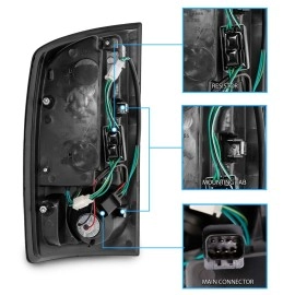 Anzo 311018 - LED Tail Lights (Black Housing, Clear Lens)