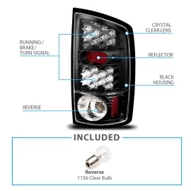 Anzo 311018 - LED Tail Lights (Black Housing, Clear Lens)