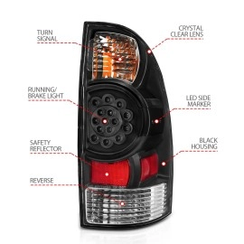Anzo 311042 - LED Tail Lights (Black Housing, Clear Lens)