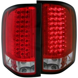 Anzo 311047 - LED Tail Lights (Chrome Housing, Clear / Red Lens)