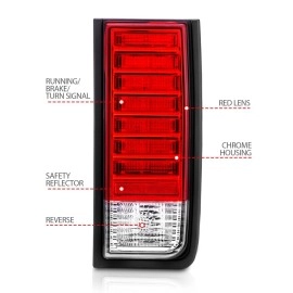 Anzo 311068 - LED Tail Lights (Chrome Housing, Clear / Red Lens)