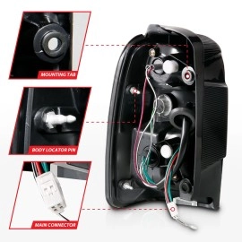 Anzo 311070 - LED Tail Lights (Chrome Housing, Clear / Red Lens)