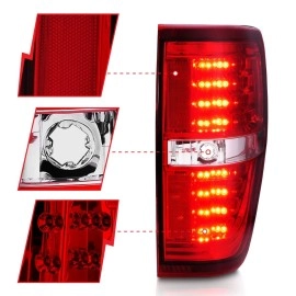 Anzo 311139 - LED Tail Lights (Chrome Housing, Clear / Red Lens)