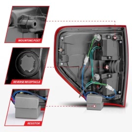 Anzo 311139 - LED Tail Lights (Chrome Housing, Clear / Red Lens)