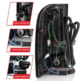 Anzo 311159 - LED Tail Lights (Chrome Housing, Smoke Lens)