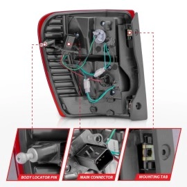 Anzo 311180 - LED Tail Lights (Chrome Housing, Red / Smoke Lens)