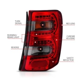 Anzo 311180 - LED Tail Lights (Chrome Housing, Red / Smoke Lens)