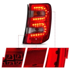 Anzo 311180 - LED Tail Lights (Chrome Housing, Red / Smoke Lens)