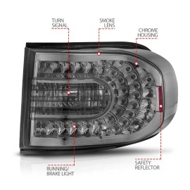Anzo 311184 - LED Tail Lights (Chrome Housing, Smoke Lens)