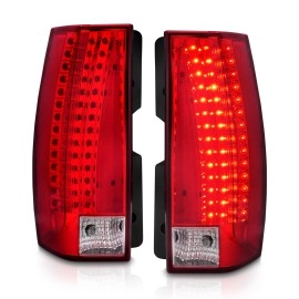 Anzo 311190 - Escalade Look LED Tail Lights (Chrome Housing, Clear / Red Lens)