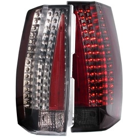 Anzo 311192 - Escalade Look LED Tail Lights (Chrome Housing, Smoke Lens)