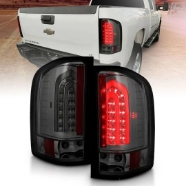 Anzo 311226 - Light Bar Style LED Tail Lights (Chrome Housing, Smoke Lens)