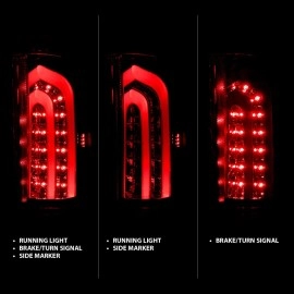Anzo 311226 - Light Bar Style LED Tail Lights (Chrome Housing, Smoke Lens)
