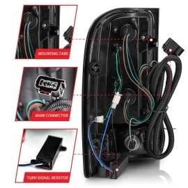 Anzo 311226 - Light Bar Style LED Tail Lights (Chrome Housing, Smoke Lens)