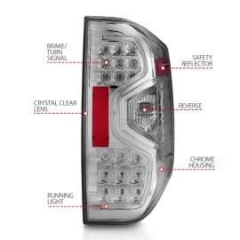 Anzo 311234 - LED Tail Lights (Chrome Housing, Smoke Lens)