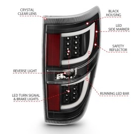 Anzo 311257 - G2 LED Tail Lights (Black Housing, Clear Lens)