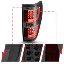 Anzo 311258 - G2 LED Tail Lights (Chrome Housing, Smoke Lens)