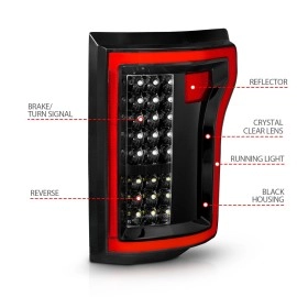 Anzo 311261 - LED Tail Lights (Black Housing, Clear Lens)