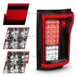 Anzo 311262 - LED Tail Lights (Black Chrome Housing, Clear Lens)