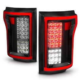 Anzo 311262 - LED Tail Lights (Black Chrome Housing, Clear Lens)