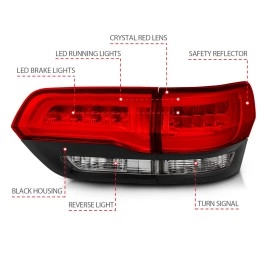Anzo 311268 - LED Tail Lights (Black Housing, Clear Lens)