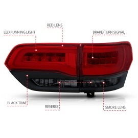 Anzo 311269 - LED Tail Lights (Chrome Housing, Red / Smoke Lens)