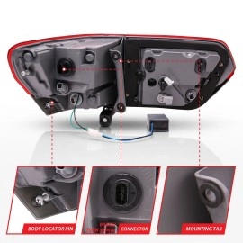 Anzo 311269 - LED Tail Lights (Chrome Housing, Red / Smoke Lens)