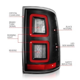 Anzo 311273 - LED Tail Lights (Black Housing, Clear Lens)