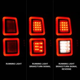 Anzo 311273 - LED Tail Lights (Black Housing, Clear Lens)