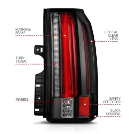 Anzo 311275 - LED Tail Lights (Black Housing, Clear Lens)